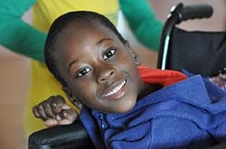 child in a wheelchair